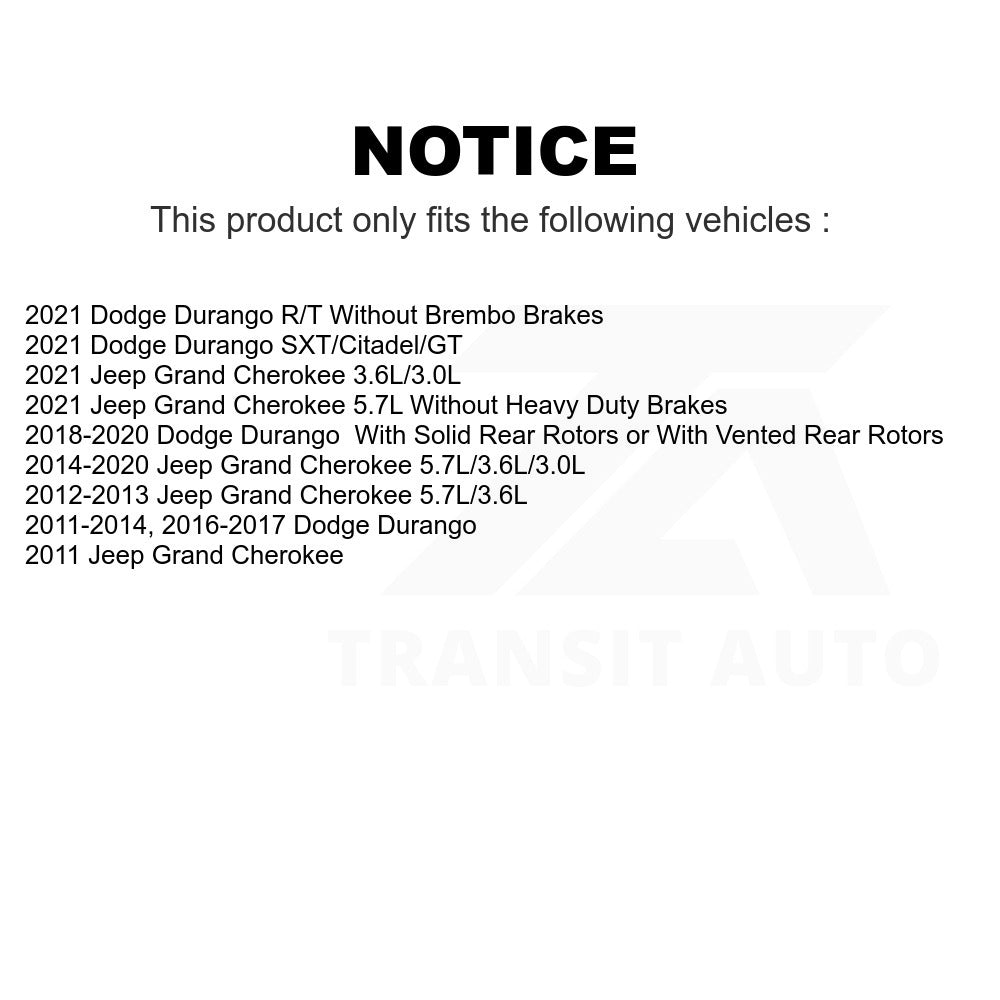 Front Rear Semi-Metallic Brake Pads & Parking Shoe Kit For Jeep Grand Dodge