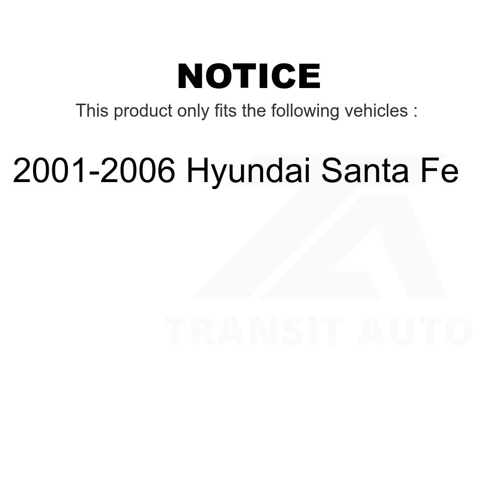 Front Rear Semi-Metallic Brake Pads & Parking Shoe Kit For Hyundai Santa Fe