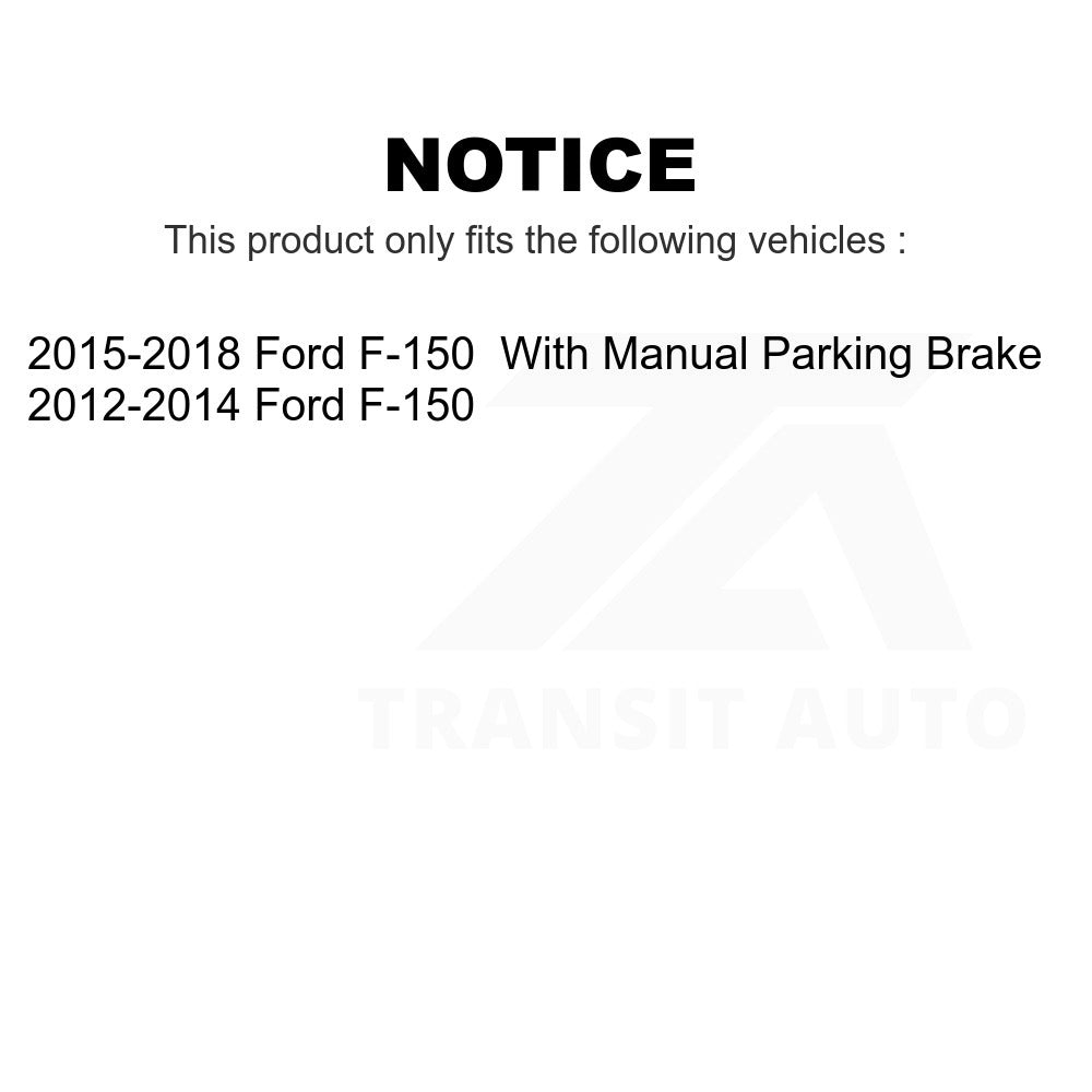 Front Rear Semi-Metallic Brake Pads And Parking Shoes Kit For Ford F-150