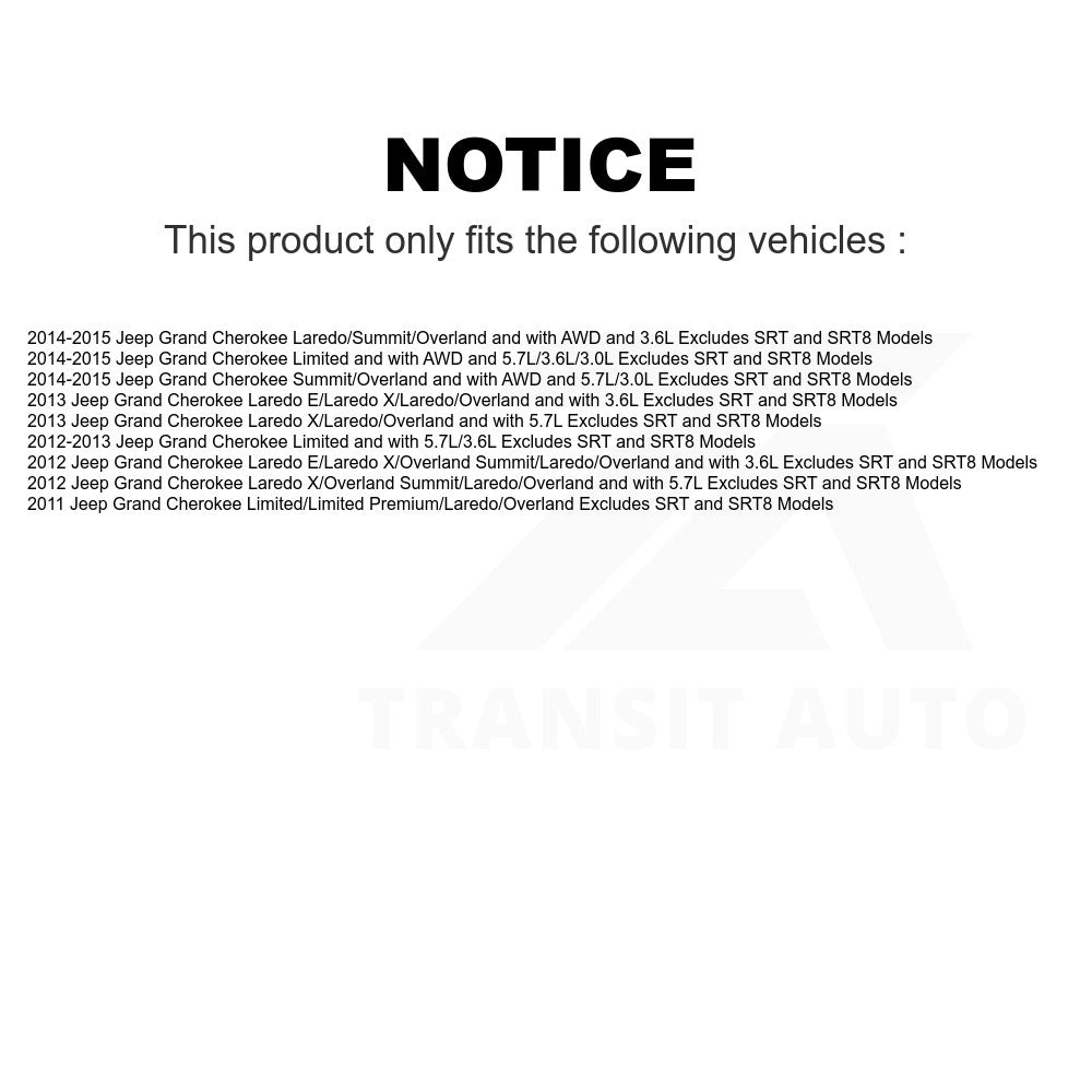 Front Complete Shock Assembly And TOR Link Kit For Jeep Grand Cherokee