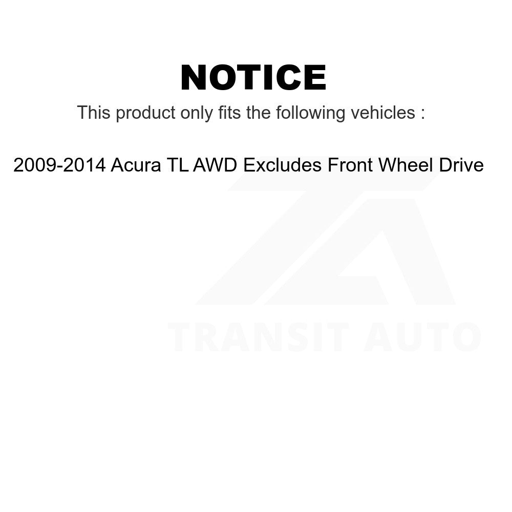 Front Shock Assembly TOR Link Kit For 09-14 Acura TL Excludes Wheel Drive