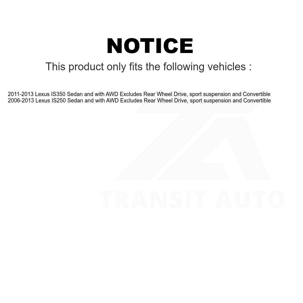 Front Complete Shock Assembly TOR Link Kit For Lexus IS250 IS350 Sedan with AWD