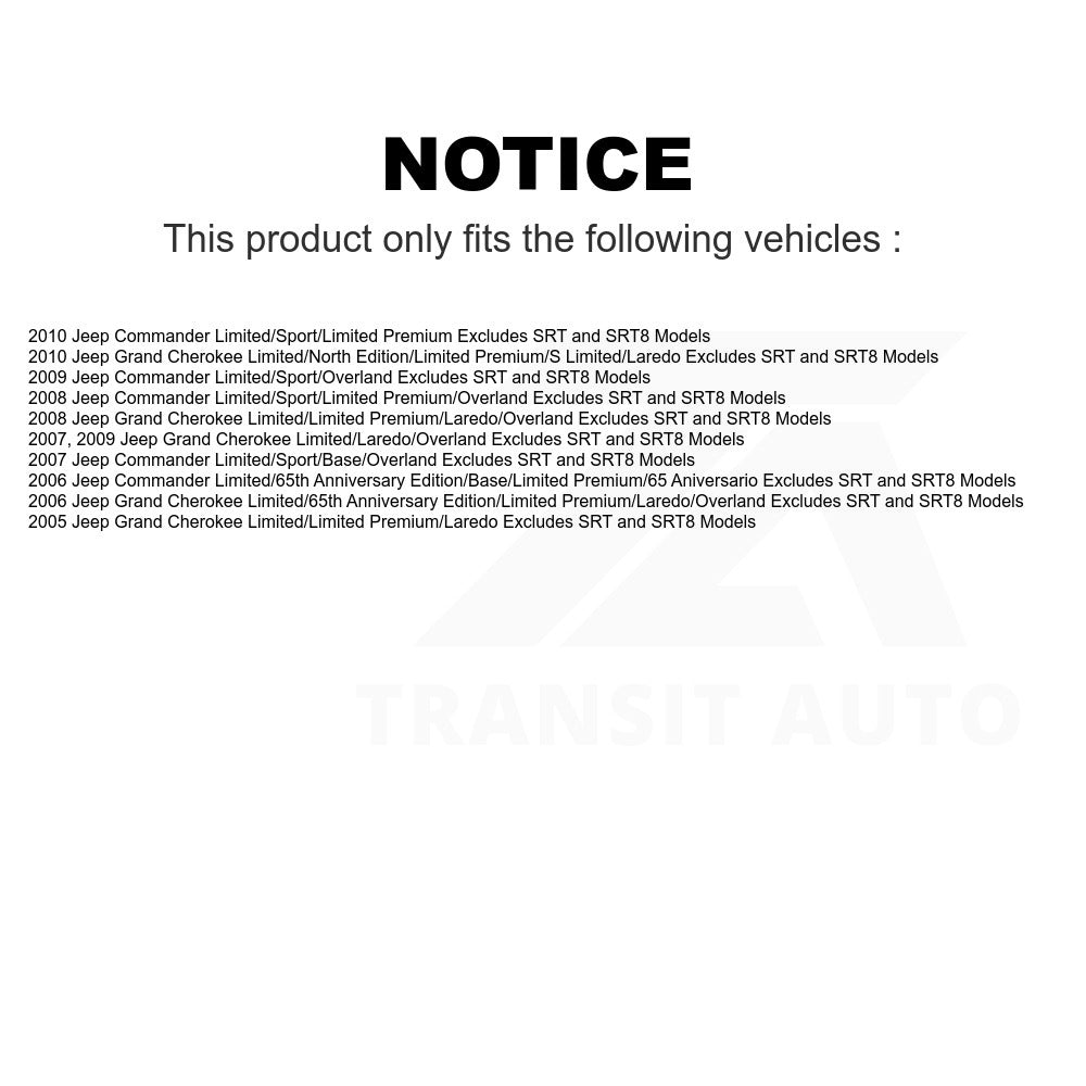 Front Complete Shock Assembly And TOR Link Kit For Jeep Grand Cherokee Commander