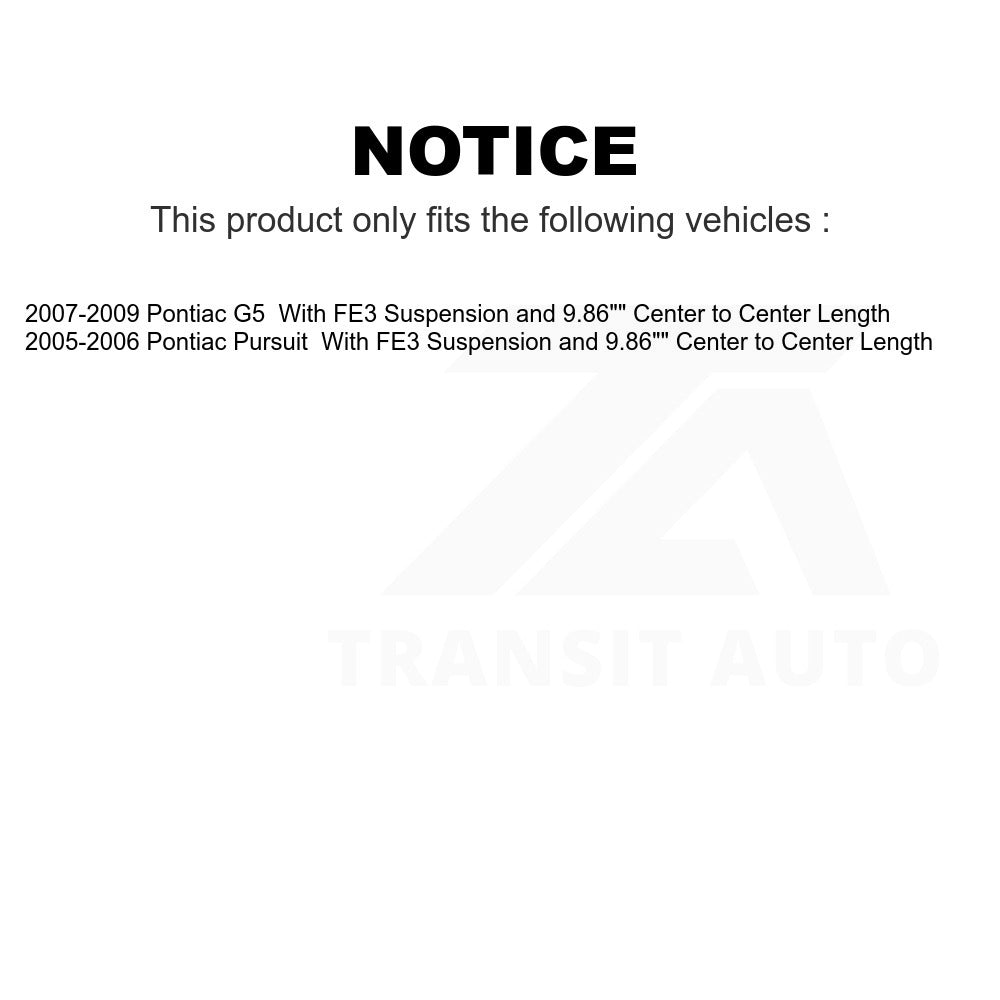 Front Complete Shock Assembly And TOR Link Kit For Pontiac G5 Pursuit