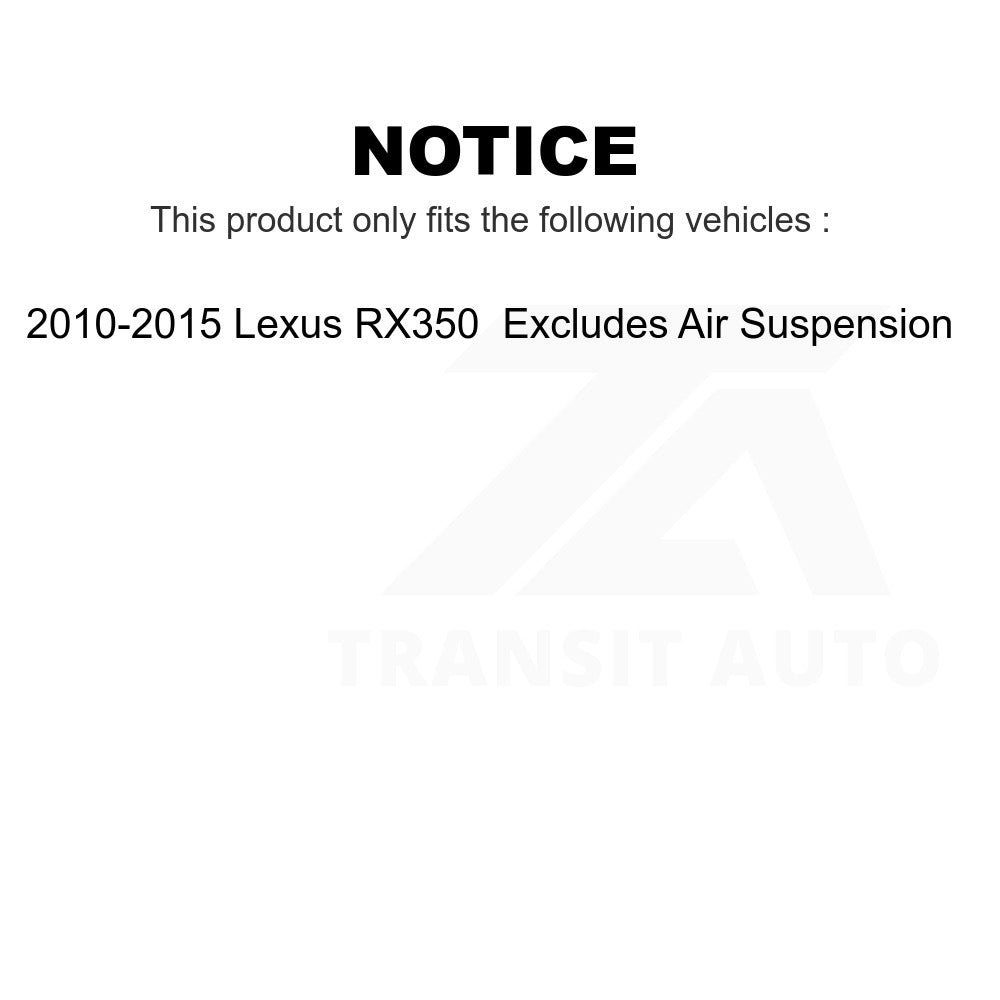 Front Shock Assembly TOR Link Kit For 10-15 Lexus RX350 Excludes Air Suspension