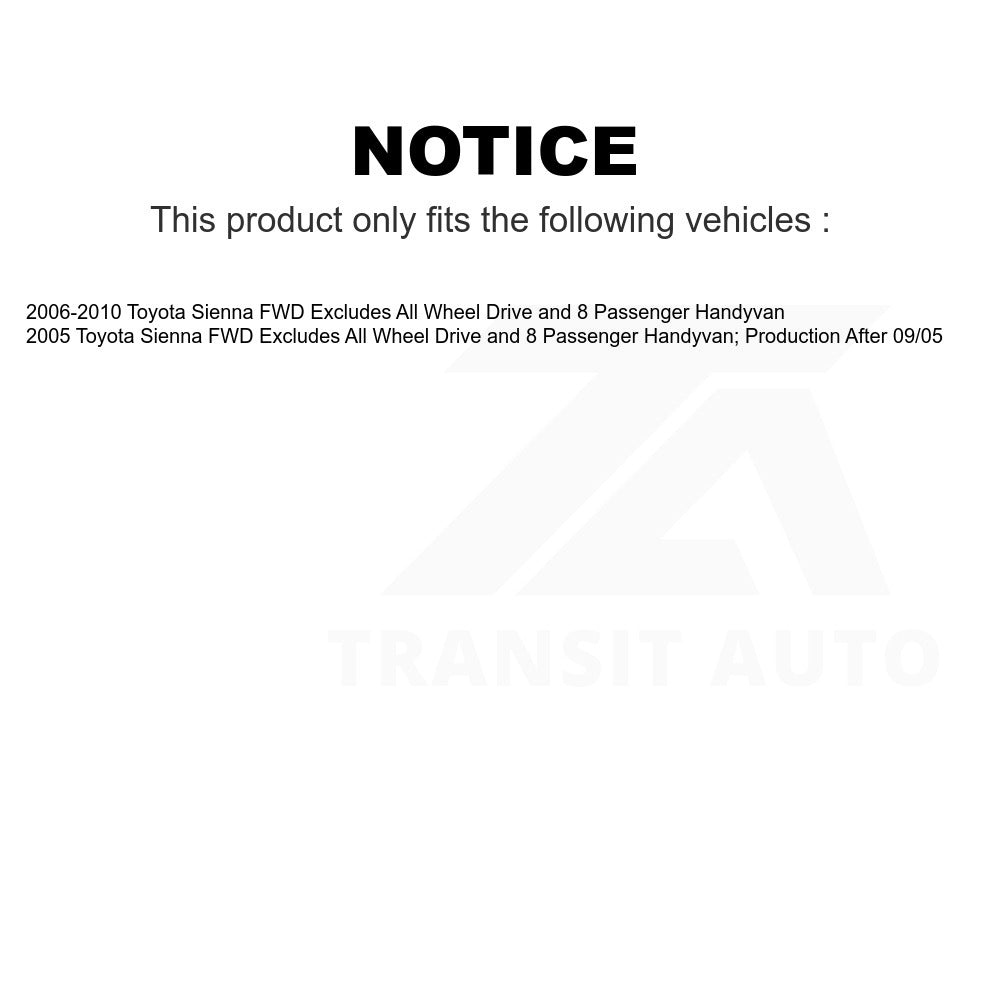 Front Complete Shock Assembly And TOR Link Kit For Toyota Sienna FWD