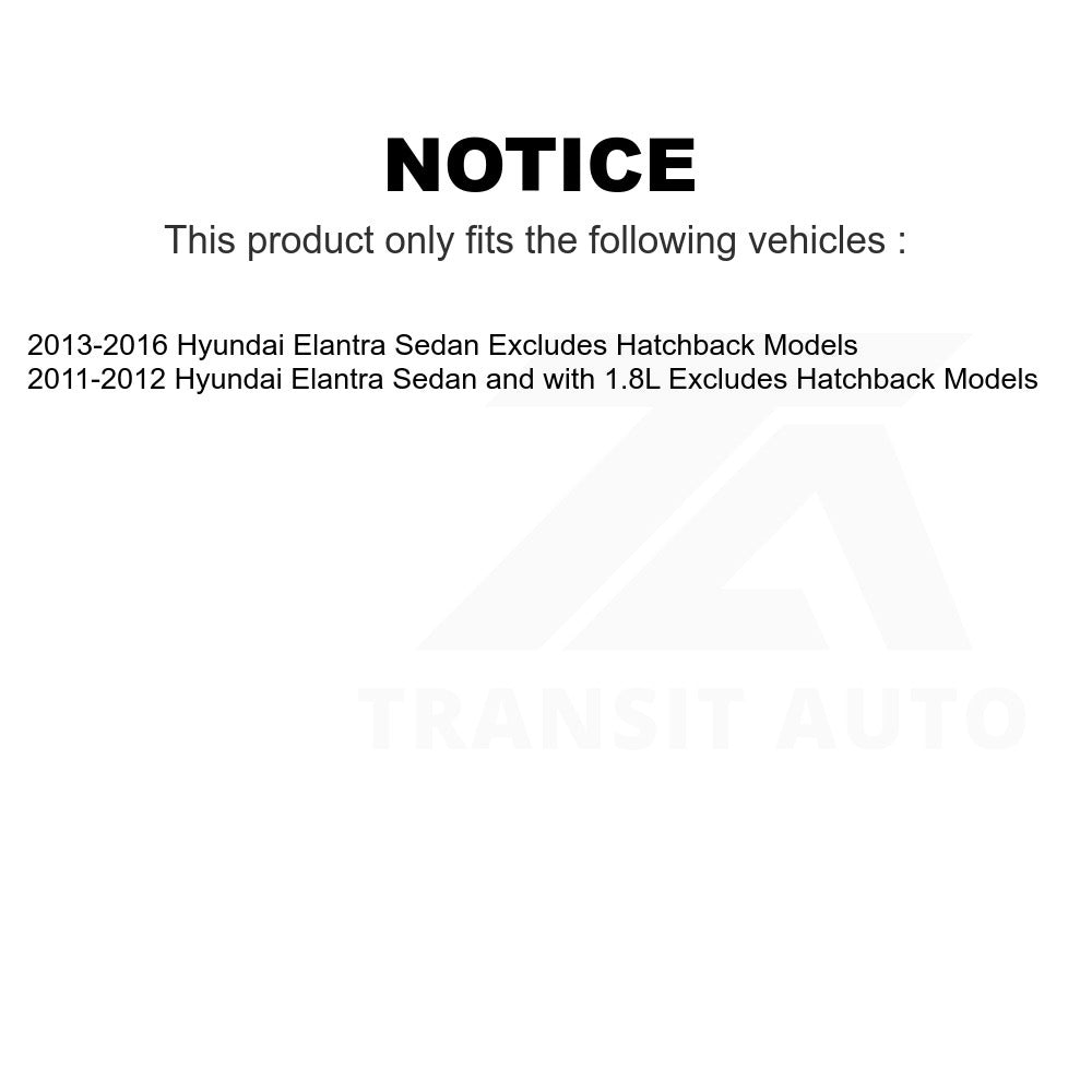 Front Shock Assembly & TQ Link Kit For Hyundai Elantra Excludes Hatchback Models