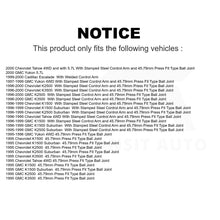 Charger l&#39;image dans la galerie, Front Ball Joints Pair For Chevrolet K1500 GMC Tahoe Suburban K2500 Yukon K3500