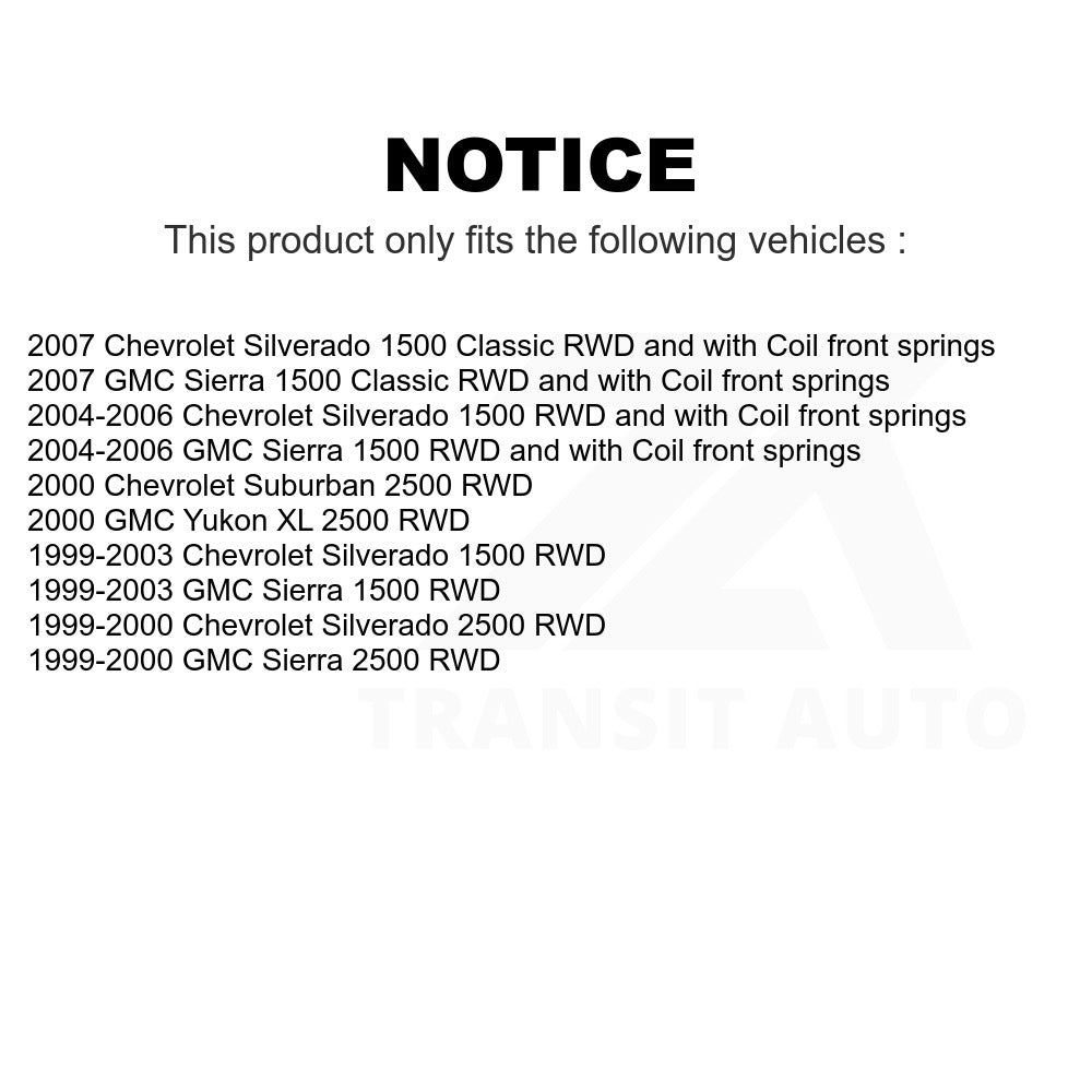 Front Ball Joint Pair For Chevrolet Silverado 1500 GMC Sierra Classic 2500 Yukon