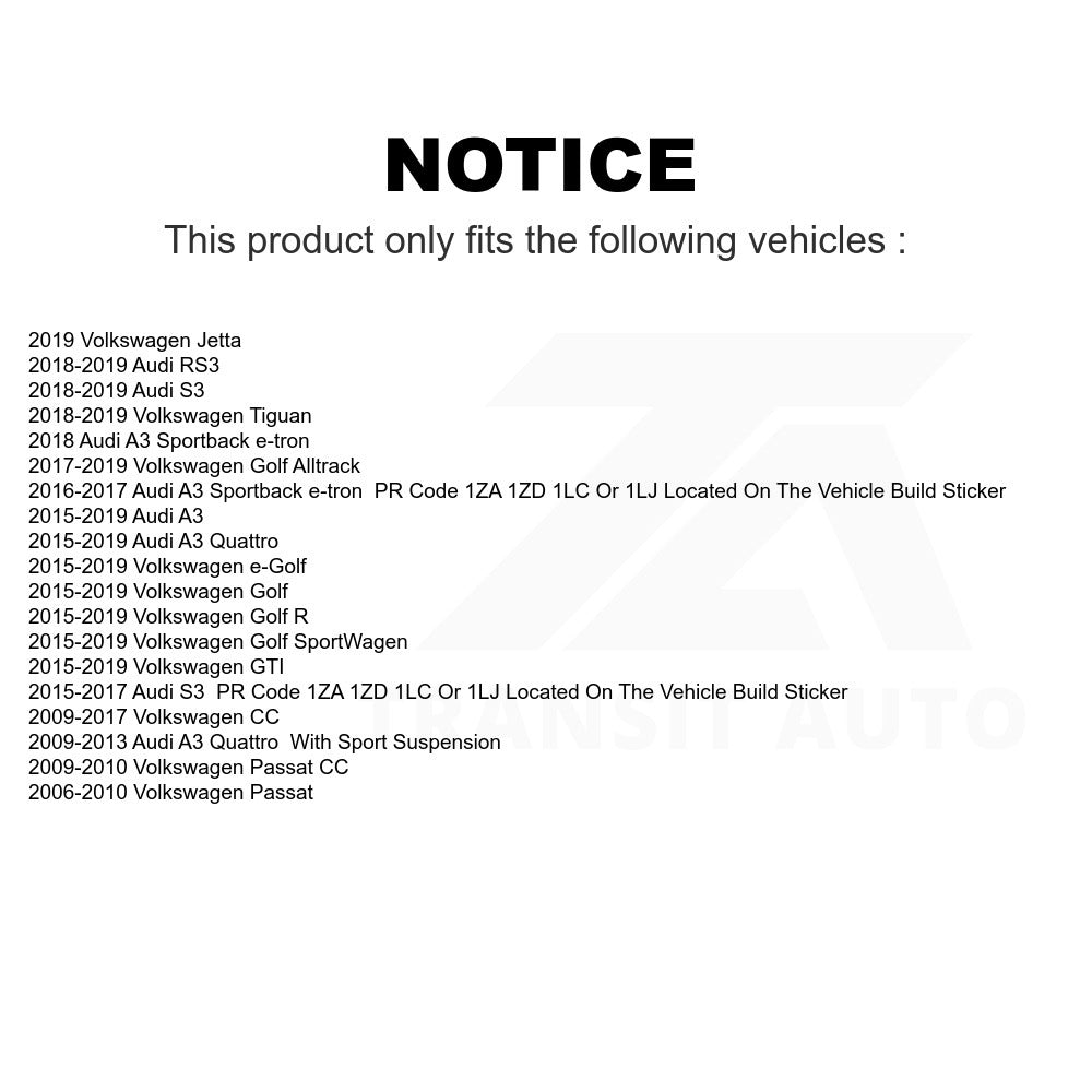 Kit de rotule avant pour Volkswagen Tiguan Jetta Audi CC Passat GTI A3 Golf R S3 
