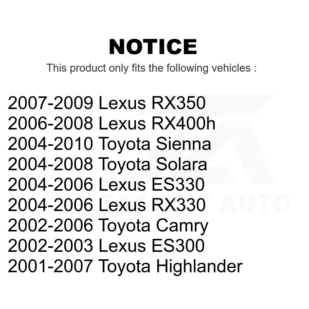 Kit de rotule avant pour Toyota Camry Sienna Lexus Highlander RX350 RX330 Solara