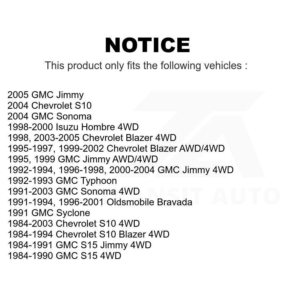 Front Ball Joints Kit For Chevrolet S10 Blazer GMC Sonoma Jimmy Oldsmobile S15