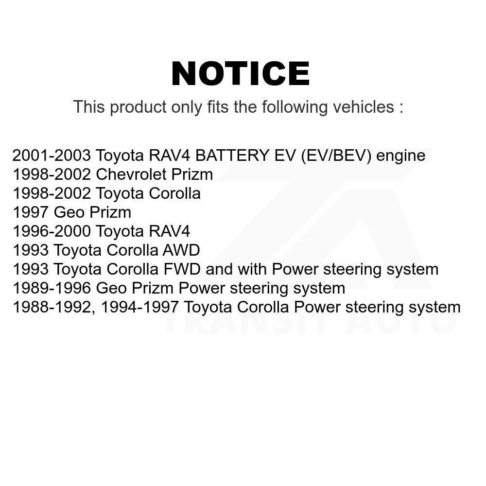 Front Steering Tie Rod End Kit For Toyota Corolla RAV4 Prizm Chevrolet Geo
