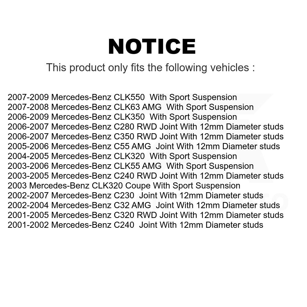 Front Rear Suspension Bar Link Kit For Mercedes-Benz C230 C240 CLK350 C320 C280