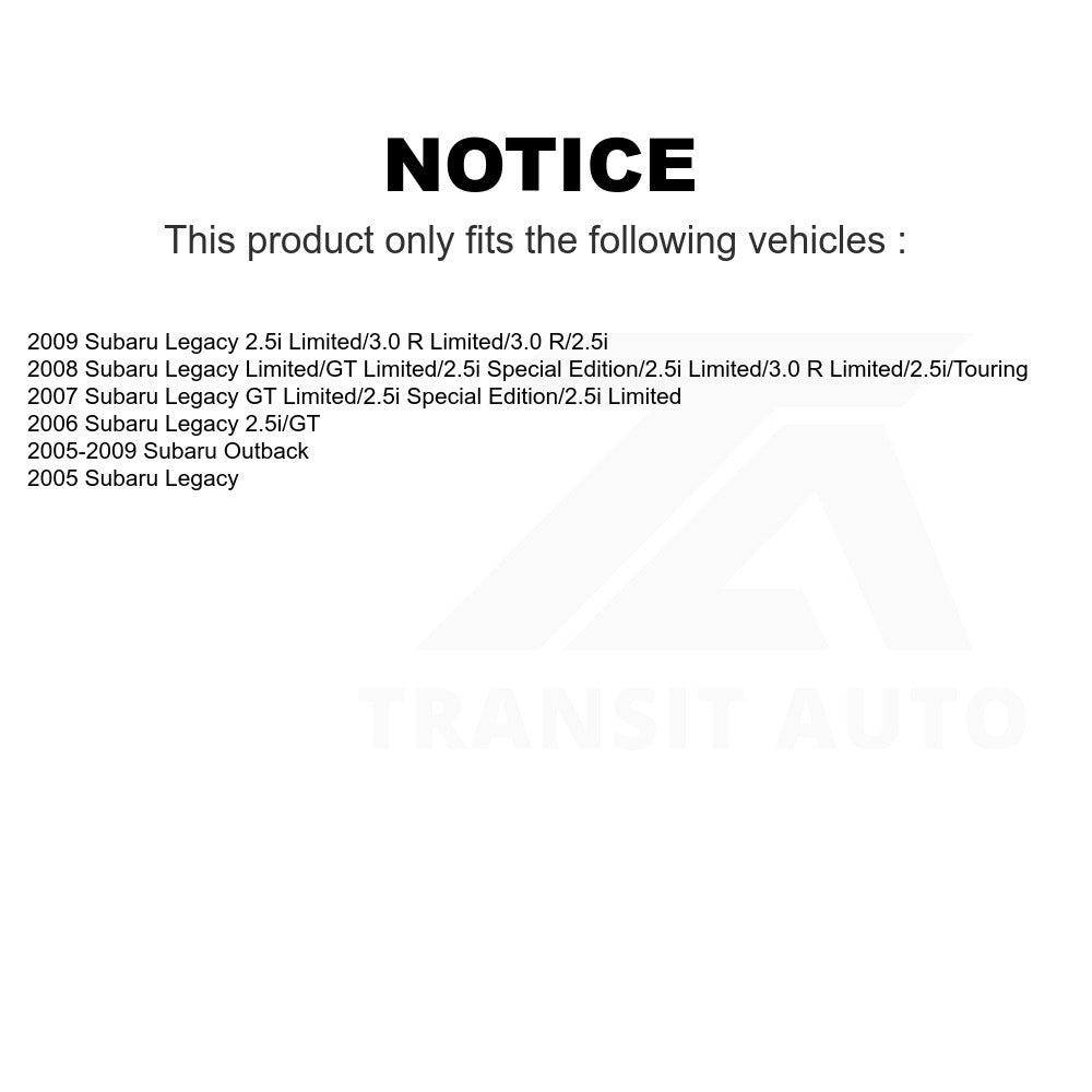 Front Suspension Control Arm And Tie Rod End Kit For Subaru Outback Legacy