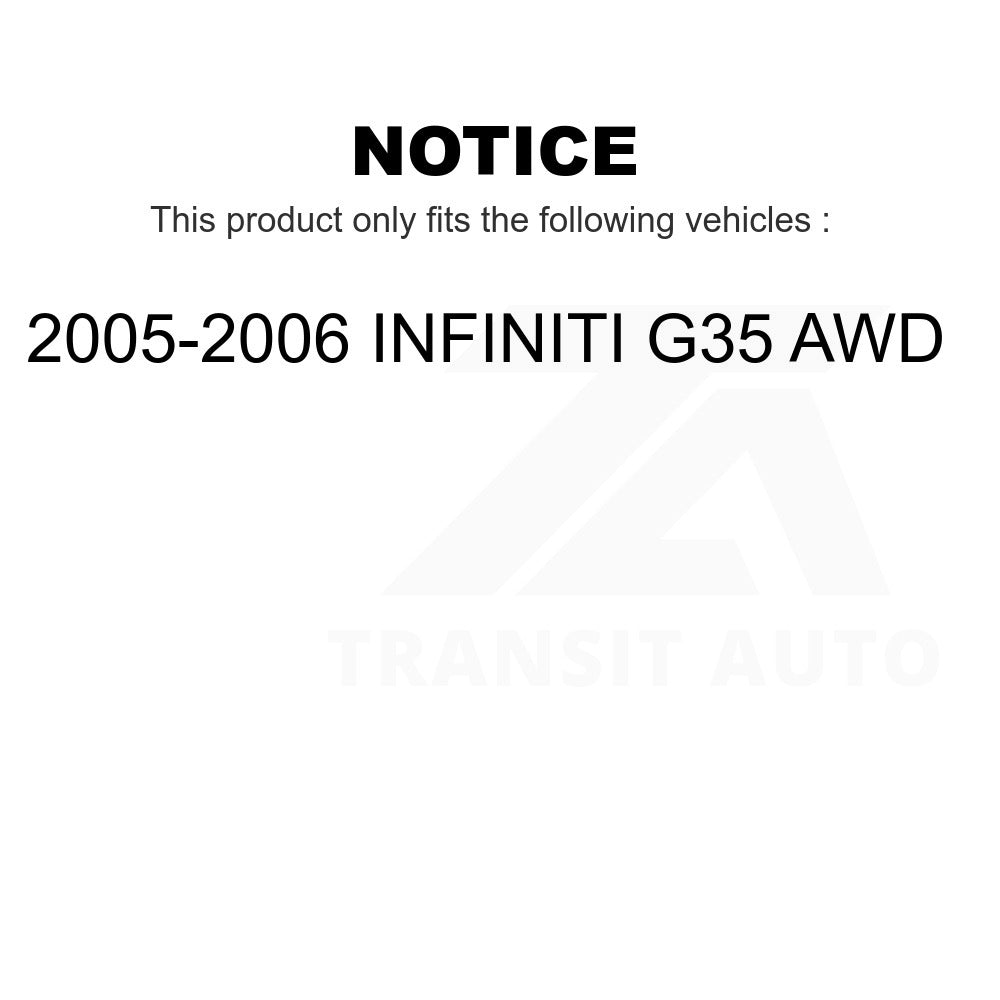 Bras de commande de suspension avant et kit d'extrémité de biellette de direction pour INFINITI G35 AWD 2005-2006 