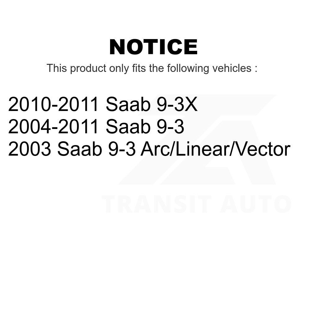 Front Suspension Control Arm Assembly And Tie Rod End Kit For Saab 9-3 9-3X