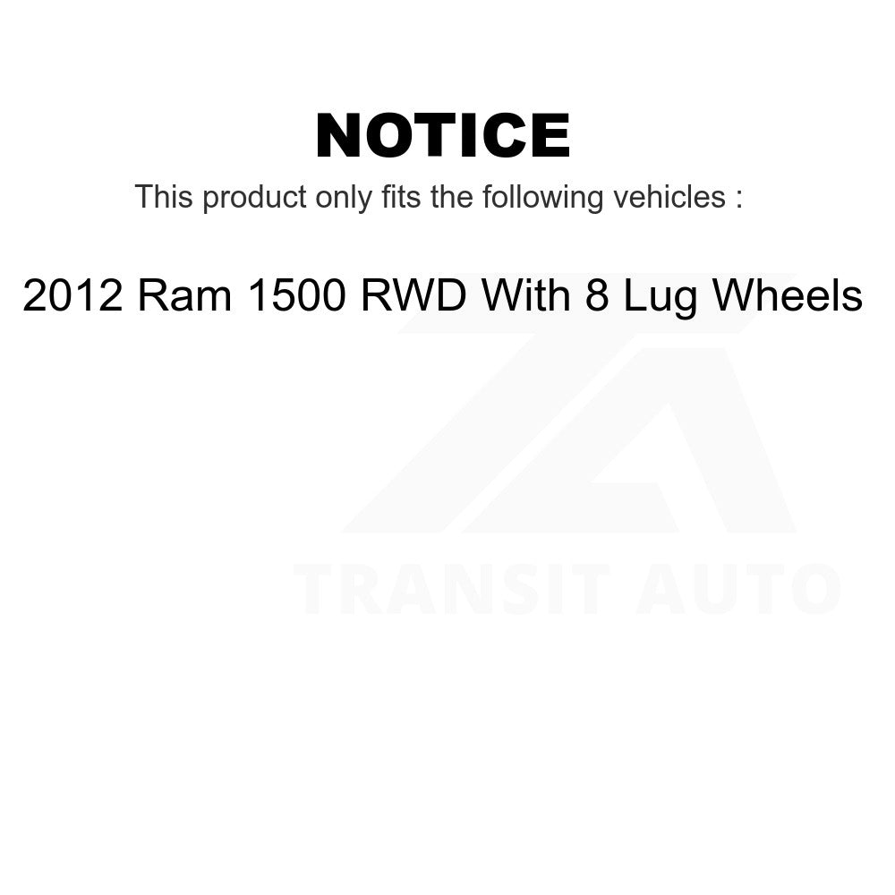 Front Ball Joint And Tie Rod End Kit For 2012 Ram 1500 RWD With 8 Lug Wheels