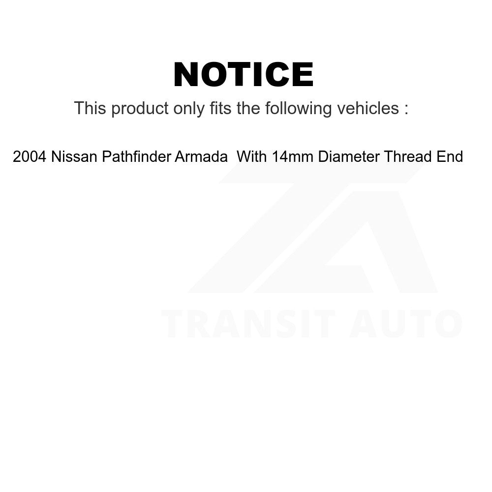 Front Tie Rod End Kit For Nissan Pathfinder Armada With 14mm Diameter Thread