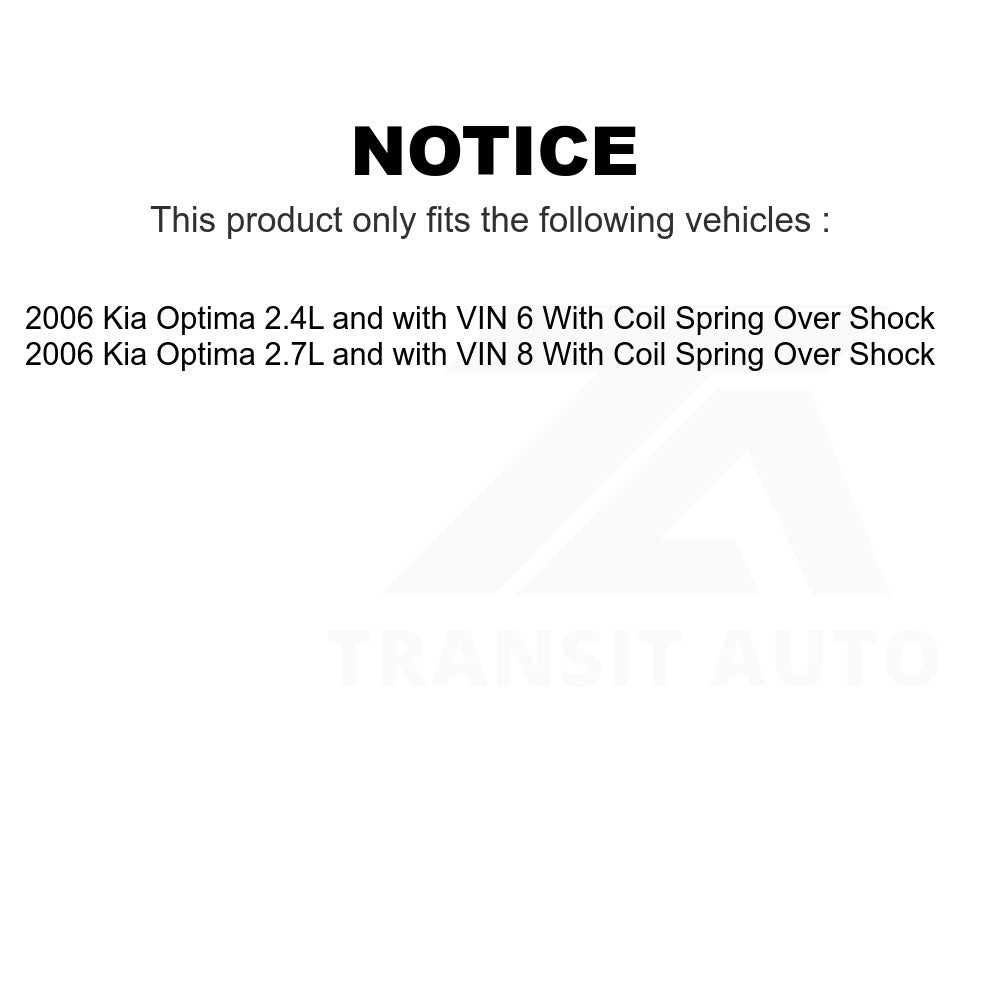 Front Rear Suspension Bar Link Kit For Kia Optima With Coil Spring Over Shock