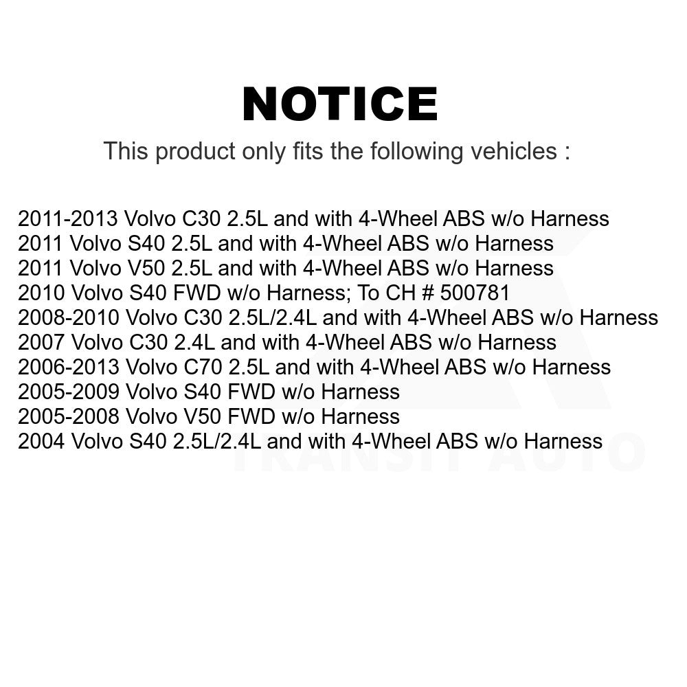 Mpulse Rear ABS Wheel Speed Sensor SEN-2ABS0102 For Volvo S40 C70 C30 V50