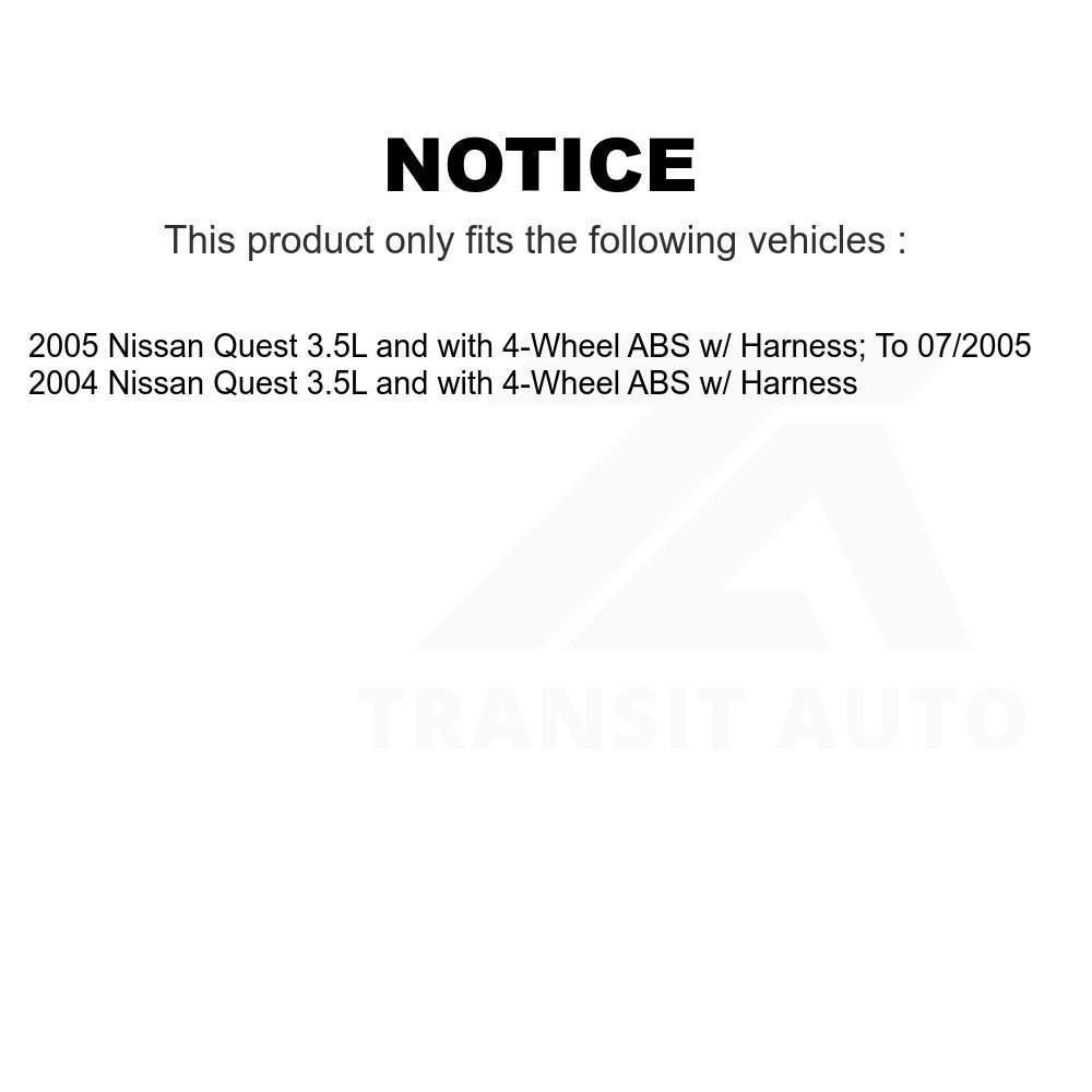 Mpulse Front Left ABS Wheel Speed Sensor SEN-2ABS0492 For Nissan Quest