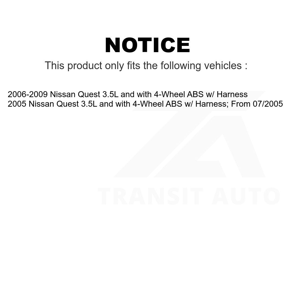 Mpulse Front Left ABS Wheel Speed Sensor SEN-2ABS0721 For Nissan Quest