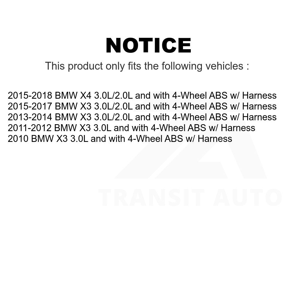 Mpulse Front ABS Wheel Speed Sensor SEN-2ABS2613 For BMW X3 X4 w/ Harness