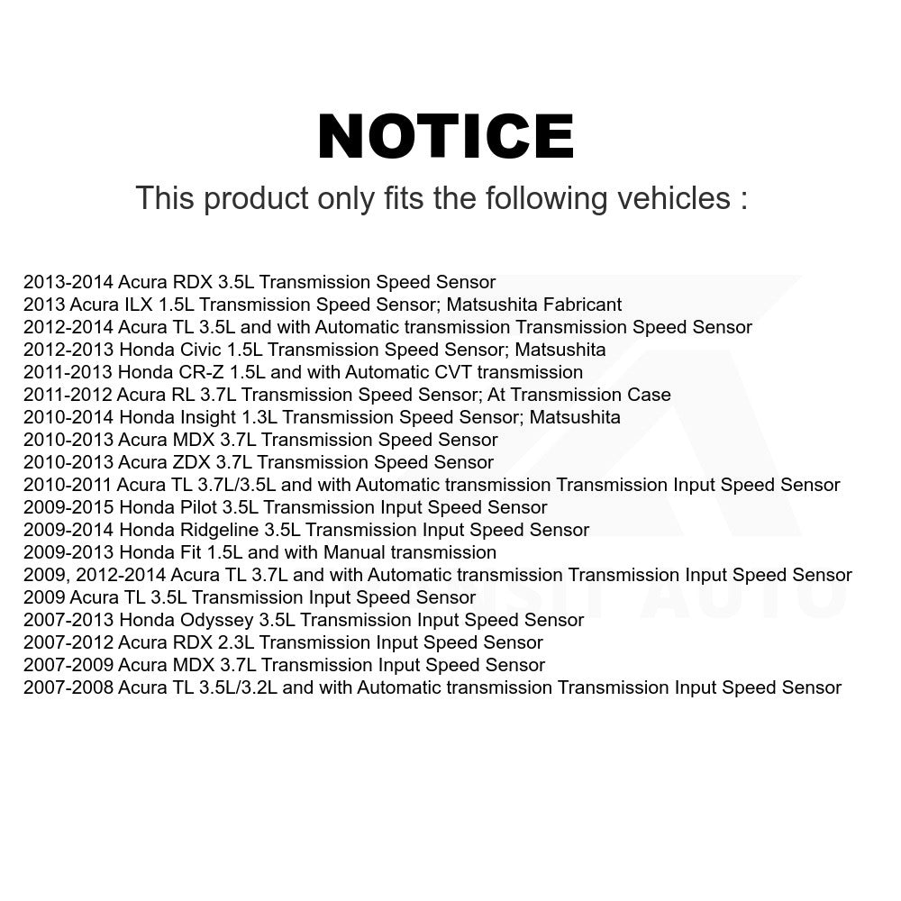 Mpulse Speed Sensor SEN-2VSS0077 For Honda Odyssey Civic Acura Pilot Fit MDX TL